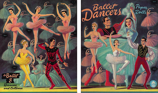 Ballet Dancers Paper Dolls, Merrill #3447 (1947), cover art by Ward Brackett